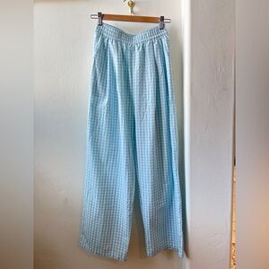 Light Blue Gingham Women's Pants